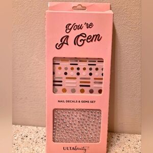 🪷5/$25! Ulta Beauty YOU'RE A GEM Nail Face Decals and Gems Set NIP